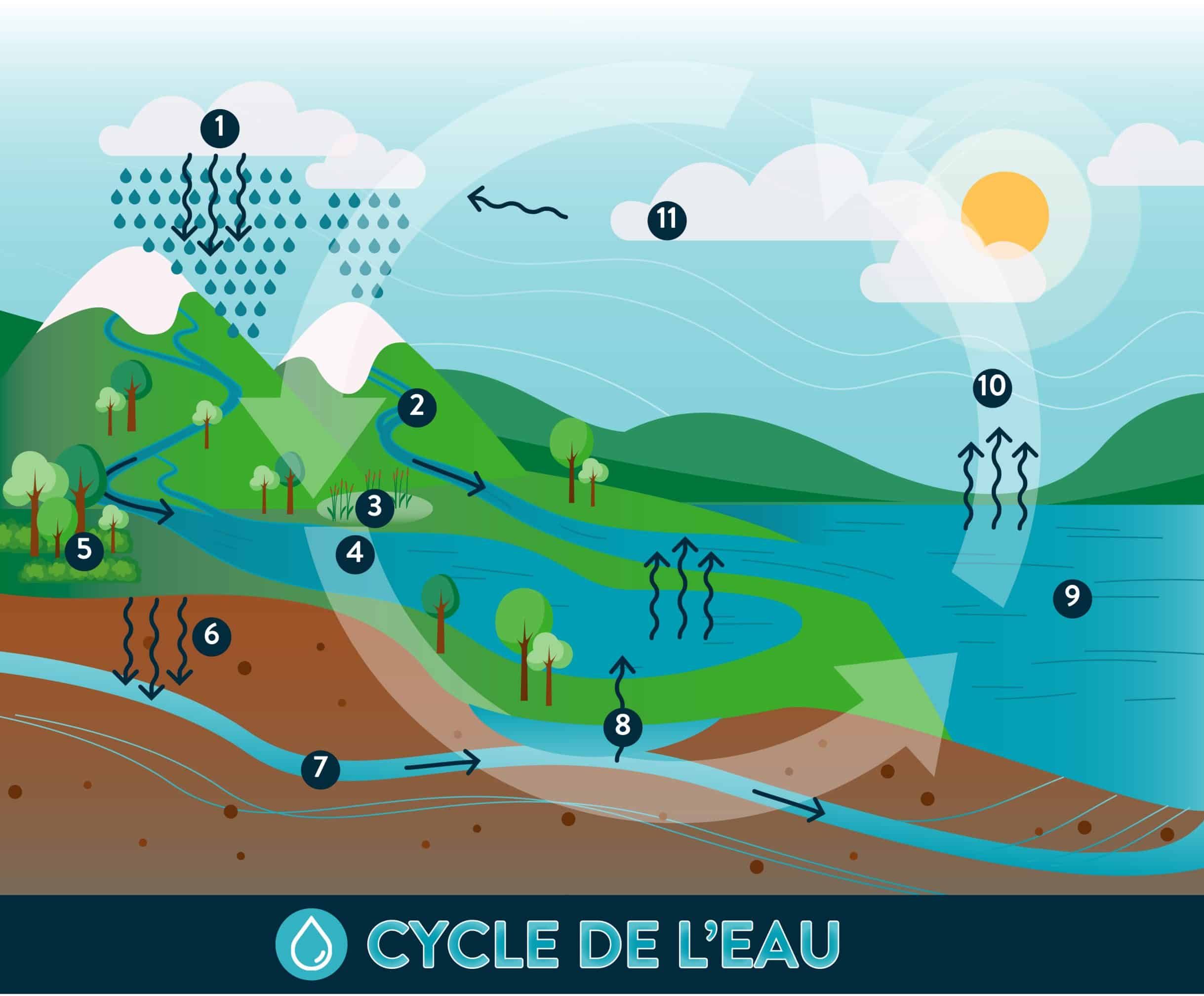 étapes du cycle des eaux souterraines