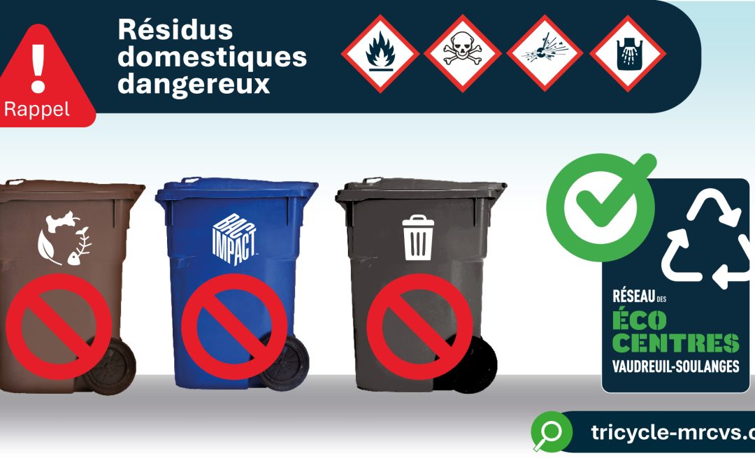 Incendies dans les camions de collecte de matières recyclables dans la MRC de Vaudreuil-Soulanges / Rappel important concernant la disposition des résidus domestiques dangereux